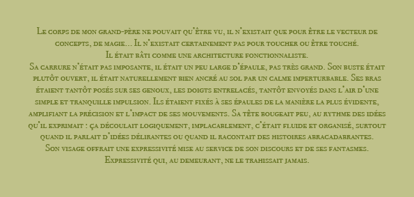 description grand-père, texte initial du programme à langage